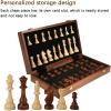 2 in 1 Folding Wooden Chess Set for Adults Kids/Chess Pieces Box, 3in King Height Chess Pieces / 15 inch Unique Chess Board and Chess Boards Game for Kids Mens view 4