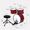 CB SKY 5-piece Kids/Junior Drum Set 13" bass drum/Beginner (Standard) /Kids musical toys, musical instrument (Red) view 3