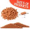 Civaner 350 Pcs Mini Bricks for Landscaping Building Construction Wall Bricks Small Miniature Tiny Clay Model for Crafts Fake Blocks for DIY Dollhouse Christmas Village Garden, 1/35 Scale(Red) view 2