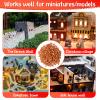 Civaner 350 Pcs Mini Bricks for Landscaping Building Construction Wall Bricks Small Miniature Tiny Clay Model for Crafts Fake Blocks for DIY Dollhouse Christmas Village Garden, 1/35 Scale(Red) view 3