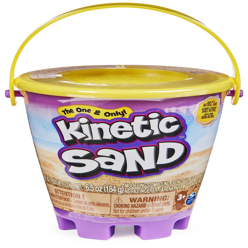Kinetic Sand, Mini Bucket with 170 g Sand Effect Wetdry Effect for Children Ages 3+