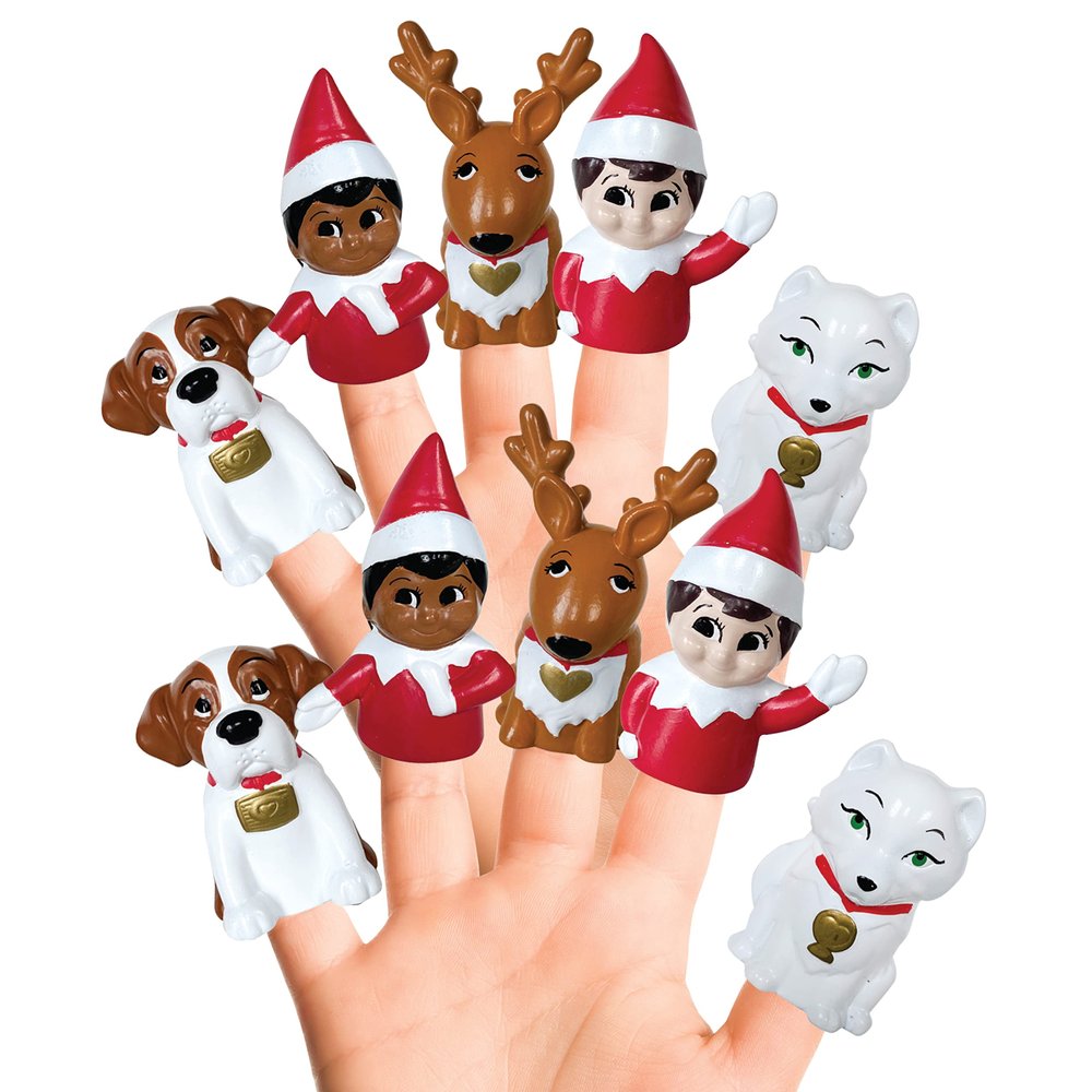 Elf On The Shelf Finger Puppets, 10 Pc. - Party Favors, Educational, Bath Toys, Story Time, Floating Pool Toys, Beach Toys, Finger Toys, Playtime