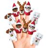 Elf On The Shelf Finger Puppets, 10 Pc. - Party Favors, Educational, Bath Toys, Story Time, Floating Pool Toys, Beach Toys, Finger Toys, Playtime view 1