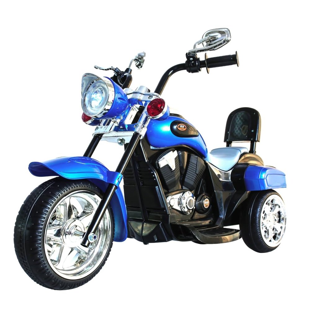 Freddo Toys Toddler Kids 6V Battery Powered Electric Chopper-Style Motorcycle Ride-On Trike Toy for Ages 3 to 6 Years, Blue