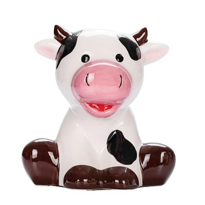 123Arts Ceramic Cow Money Bank Piggy Bank Ornament Decoration