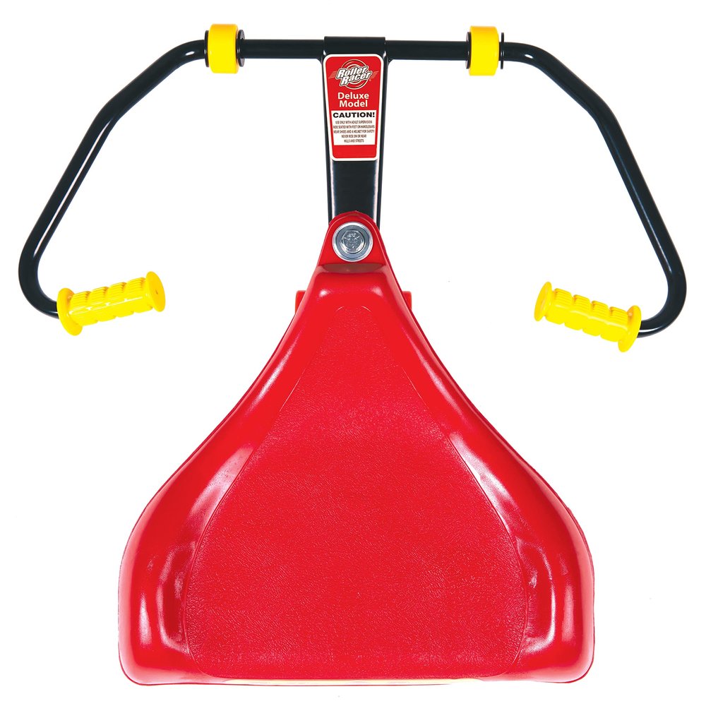 Deluxe Roller Racer; Our Best Sit-Skate Scooter ~ an Ingenious Innovation; Race and Roll, Zig and Zag, Twist and Turn Indoors and Out Without Batteries or Pedals (Red)