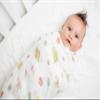 Lulujo Baby Cotton Muslin Swaddle Blanket, 47 x 47, Football view 4