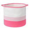 Midlee Pink Toys Cotton Rope Basket- 3 Tone- Nursery Dog Kids Baby Woven Storage Bin Organizer view 4