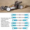 Dilwe RC Pull Rod Set, Aluminium Alloy Long and Short Pull Rod Steering Servo Linkages Tie Rod for 1/14 RC Car RC Car Parts RC Accessories(Blue) view 3