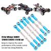 Dilwe RC Pull Rod Set, Aluminium Alloy Long and Short Pull Rod Steering Servo Linkages Tie Rod for 1/14 RC Car RC Car Parts RC Accessories(Blue) view 4