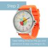 OWLCONIC Telling Time Teaching Clock - Bundled with Kids Watch. Learn to Tell Time Resources. Orange view 3