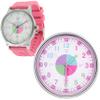 OWLCONIC Telling Time Teaching Clock - Bundled with Kids Watch. Learn to Tell Time Resources. Pink view 1