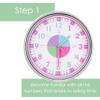 OWLCONIC Telling Time Teaching Clock - Bundled with Kids Watch. Learn to Tell Time Resources. Pink view 2