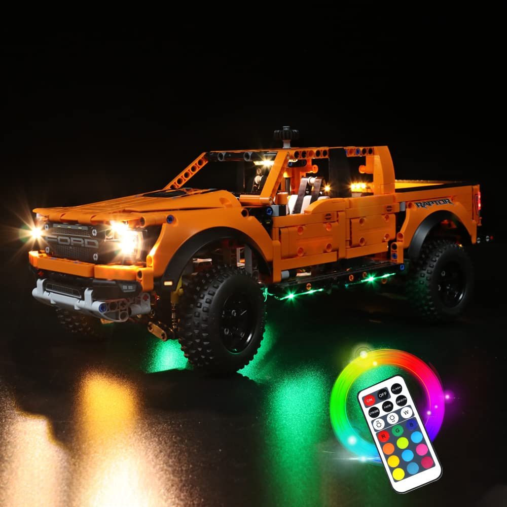 Brick Shine Light Kit for Ford F-150 Rapto 42126 (Model Set is not Included) (RGB Version)