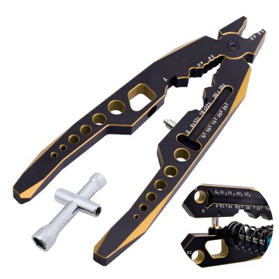 FriHobby Metal Shock Absorber Pliers Ball Head Pliers Clip Multi-Function RC Tools for Traxxas Arrma Axial Redcat Losi Tamiya HSP HPI Exceed Cars (Black Gold)