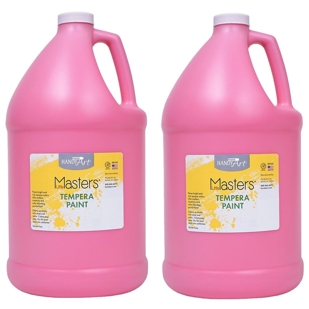 Handy Art Little Masters Tempera Paint, Gallon, Pink, Pack Of 2 (Rpc204722-2)