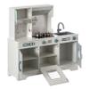 Gardenised Wooden Play Kitchen Toy, Light on Microwave, Cabinet, Washer, Sound Electronic Stove, Microwave and Sink Ages 3+ view 3