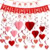 JOYIN 31 Pcs Valentines Day Swirl String Cutout,Decoration Kit with Banner, Garland, Foil Swirls, Hanging Swirls with Heart Pendant,Heart Honeycombs for Valentines Party, Wedding ,Anniversary view 1