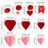 JOYIN 31 Pcs Valentines Day Swirl String Cutout,Decoration Kit with Banner, Garland, Foil Swirls, Hanging Swirls with Heart Pendant,Heart Honeycombs for Valentines Party, Wedding ,Anniversary view 3