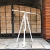 Nautical-Mart Harbor Master Floor Standing Telescope Brushed Nickel/White Leather with Tripod Stand 60inch view 1