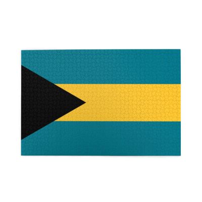 1000 Piece Puzzles Flag of Bahamas Picture Puzzle for Adults Halloween Decor for Christmas Family Party,Large, Multicolor