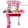 2 in 1 Travel Luggage Suitcase Play Kitchen Set Chef Pretend Toy Playset Stove with Sound Lights view 2