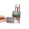 Miniature Accessories Easel Oil Painting with Stand Tool Set 3PCS Mini Dollhouse Wooden Furniture Decoration Simulation for Desktop Decor DIY Crafts view 1