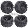 2.8'' Tires and Wheels 12mm Hex Pre-Glued 1/10 Monster Truck Tyres Sets for Traxxas Rustler Stampede Redcat Volcano Blackout MT Off-Road Cars Models 2S-4S Brushless Power, Set of 4 view 1