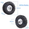 FriHobby 1.9 Inch Beadlock Wheels and Tires Wheel Hubs for Traxxas TRX4 SCX10 Gen 8 1/10 Scale RC Crawler Car Truck, Set of 4 (Sliver Rims) view 2