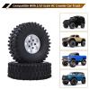 FriHobby 1.9 Inch Beadlock Wheels and Tires Wheel Hubs for Traxxas TRX4 SCX10 Gen 8 1/10 Scale RC Crawler Car Truck, Set of 4 (Sliver Rims) view 3