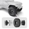 FriHobby 4-Pack 1.9 Inch Beadlock Wheels and Tires Wheel Hubs for Traxxas TRX4 SCX10 Gen 8 1/10 Scale RC Crawler Car Truck (Black Rims) view 1