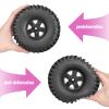 FriHobby 4-Pack 1.9 Inch Beadlock Wheels and Tires Wheel Hubs for Traxxas TRX4 SCX10 Gen 8 1/10 Scale RC Crawler Car Truck (Black Rims) view 4