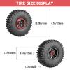 4pcs FriHobby High-Performance 1.9 Inch Beadlock Wheels and Tires Set Soft Good Grip for 1/10 Scale RC Crawler Cars Trucks Compatible with Traxxas TRX4 Axial SCX10 Redcat Gen 8 (Red Rims) view 2