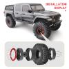 4pcs FriHobby High-Performance 1.9 Inch Beadlock Wheels and Tires Set Soft Good Grip for 1/10 Scale RC Crawler Cars Trucks Compatible with Traxxas TRX4 Axial SCX10 Redcat Gen 8 (Red Rims) view 3