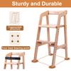 YOLEO High Chair Wooden for Toddlers Junior Childs, Sturdy Durable Dining Feeding Chair with Steps Grows with Child, Max 60kg (Natural Color) view 2