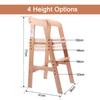 YOLEO High Chair Wooden for Toddlers Junior Childs, Sturdy Durable Dining Feeding Chair with Steps Grows with Child, Max 60kg (Natural Color) view 4