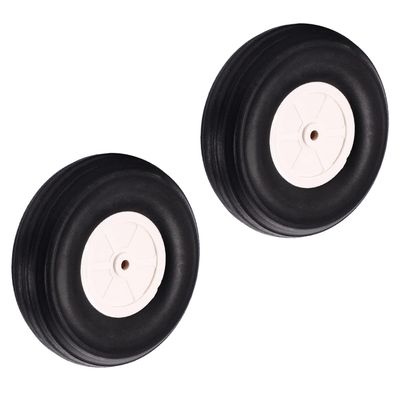 Heyiarbeit 4.5" RC Model Airplane Foam Wheel Super Light Tire and Wheel Sets for RC Airplane PU Sponge Tire with Plastic Hub 2 Pcs
