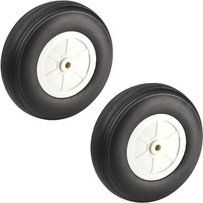 Heyiarbeit 4" RC Model Airplane Foam Wheel Super Light Tire and Wheel Sets for RC Airplane PU Sponge Tire with Plastic Hub 2 Pcs