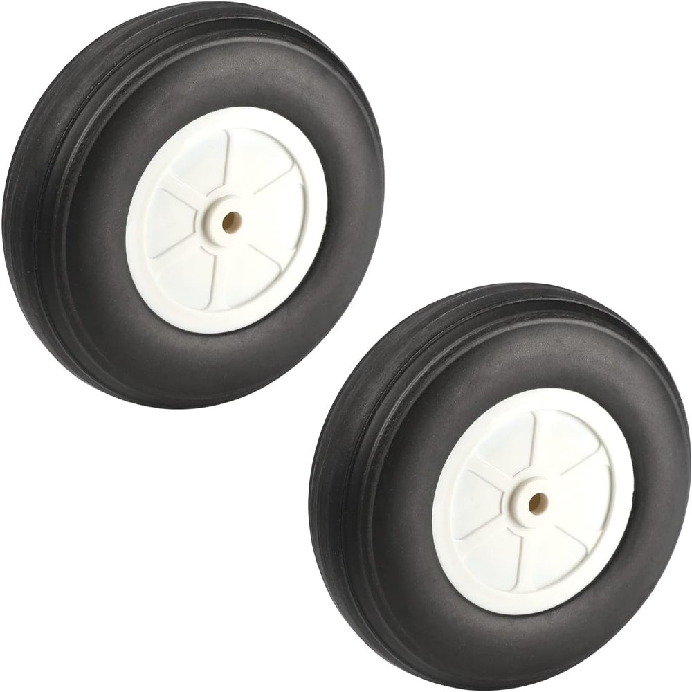 Heyiarbeit 4" RC Model Airplane Foam Wheel Super Light Tire and Wheel Sets for RC Airplane PU Sponge Tire with Plastic Hub 2 Pcs
