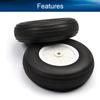 Heyiarbeit 4" RC Model Airplane Foam Wheel Super Light Tire and Wheel Sets for RC Airplane PU Sponge Tire with Plastic Hub 2 Pcs view 3