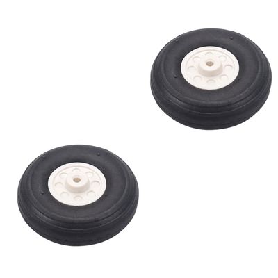 Heyiarbeit 1.5" RC Model Airplane Foam Wheel Super Light Tire and Wheel Sets for RC Airplane PU Sponge Tire with Plastic Hub 2 Pcs