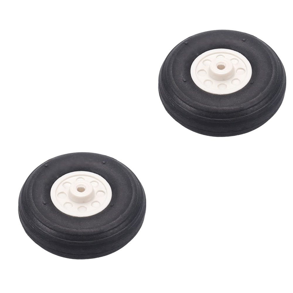 Heyiarbeit 1.5" RC Model Airplane Foam Wheel Super Light Tire and Wheel Sets for RC Airplane PU Sponge Tire with Plastic Hub 2 Pcs