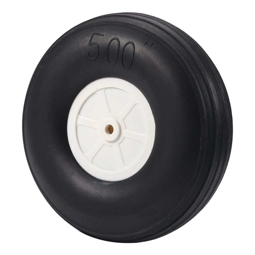 Heyiarbeit 5" RC Model Airplane Foam Wheel Super Light Tire and Wheel Sets for RC Airplane PU Sponge Tire with Plastic Hub 2 Pcs