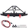 FriHobby Metal Rear Bumper Mounts Set w/Winch & 5mm LED White Lights for TRX-4 Axial SCX10 SCX10 II 90046 SCX10 III AXI03007 Redcat Gen 7 1/10 RC Crawler view 3