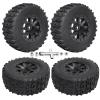 FriHobby Pre-Glued 1/10 RC Short Course Truck Tires and Wheels Set 12mm Hex for Traxxas Slash 4x4 BL-2S 2WD Redcat Blackout SC Losi SCT Team Associated SC10 HPI, with Foam Inserts (Type 1) view 1