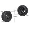 FriHobby Pre-Glued 1/10 RC Short Course Truck Tires and Wheels Set 12mm Hex for Traxxas Slash 4x4 BL-2S 2WD Redcat Blackout SC Losi SCT Team Associated SC10 HPI, with Foam Inserts (Type 1) view 2
