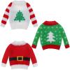 Aoriher 3 Pcs Christmas Doll Clothes Christmas Accessories Outfit Small Sweater Set Knitted Clothing Elk Xmas Santa Tree Snowflake Xmas Doll Accessories(Natural Style) view 1