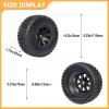 FriHobby Pre-Glued RC 1/10 Short Course Truck Tires and Wheels Set 12mm Hex for Traxxas Slash 4x4 BL-2S 2WD Losi SCT Redcat Blackout SC HPI, with Foam Inserts view 2