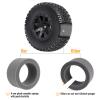 FriHobby Pre-Glued RC 1/10 Short Course Truck Tires and Wheels Set 12mm Hex for Traxxas Slash 4x4 BL-2S 2WD Losi SCT Redcat Blackout SC HPI, with Foam Inserts view 3