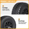 FriHobby Pre-Glued RC 1/10 Short Course Truck Tires and Wheels Set 12mm Hex for Traxxas Slash 4x4 BL-2S 2WD Losi SCT Redcat Blackout SC HPI, with Foam Inserts view 4